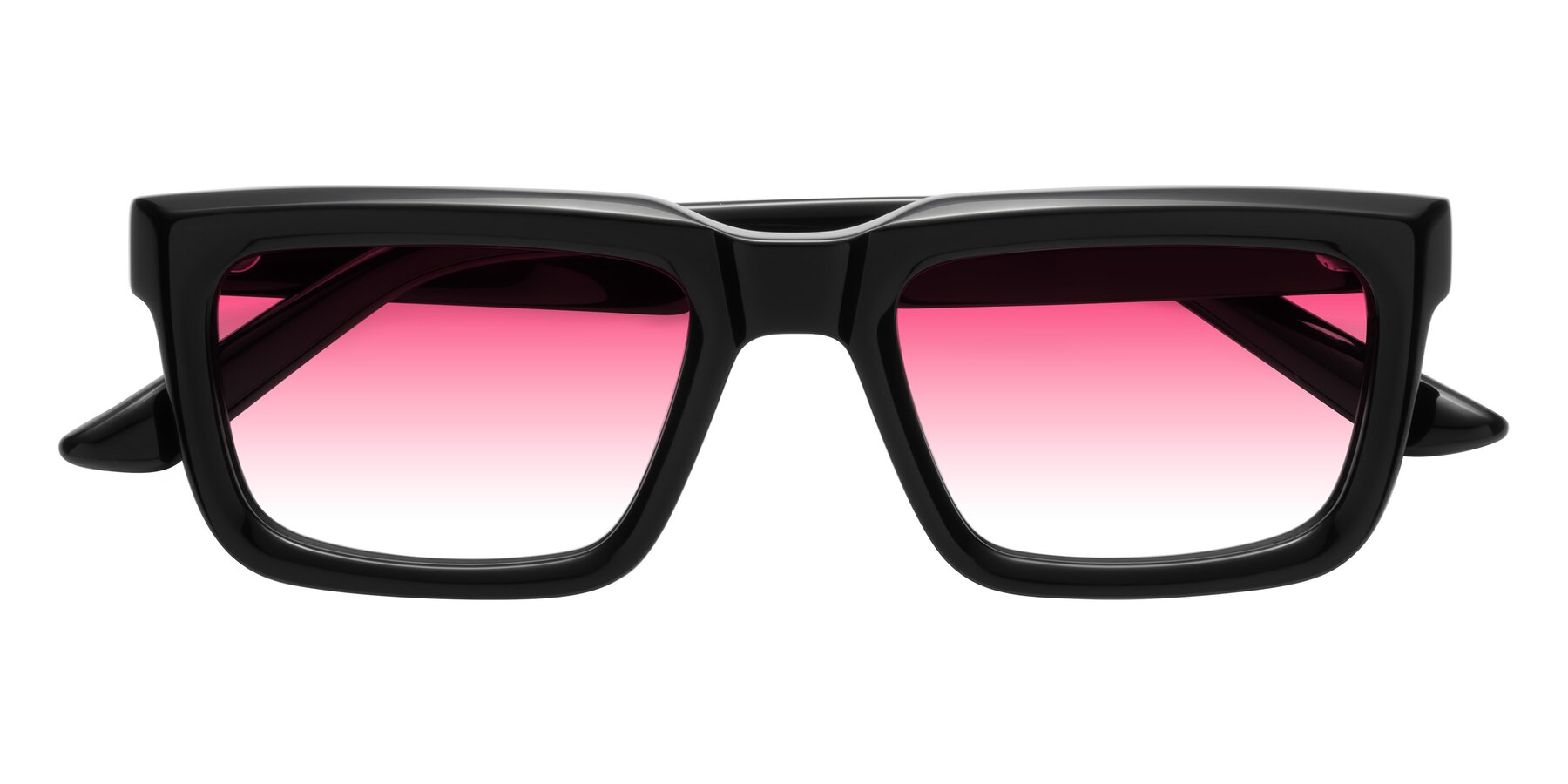 Folded Front of Roth in Black with Pink Gradient Lenses