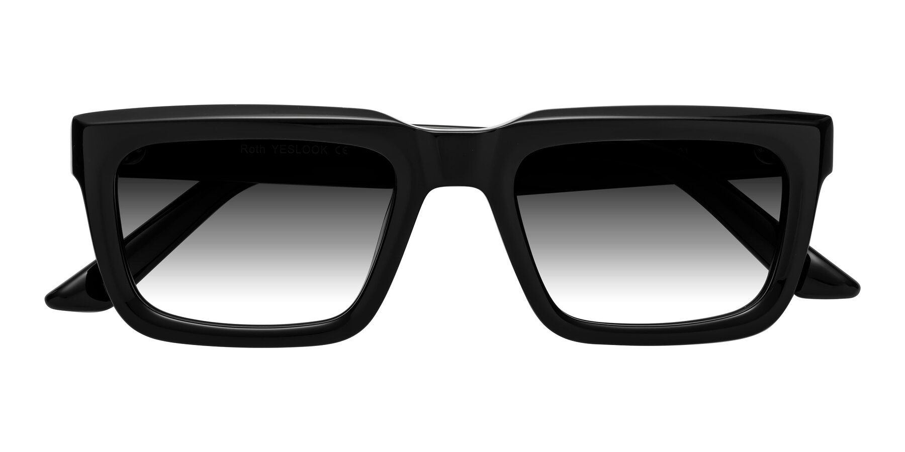 Folded Front of Roth in Black with Gray Gradient Lenses