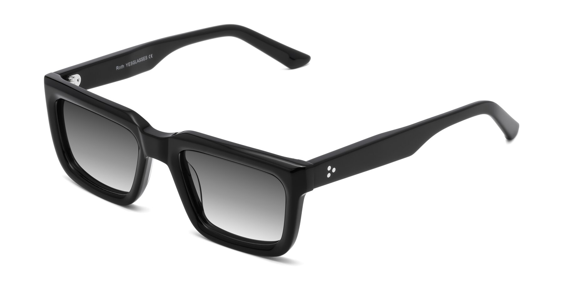 Angle of Roth in Black with Gray Gradient Lenses