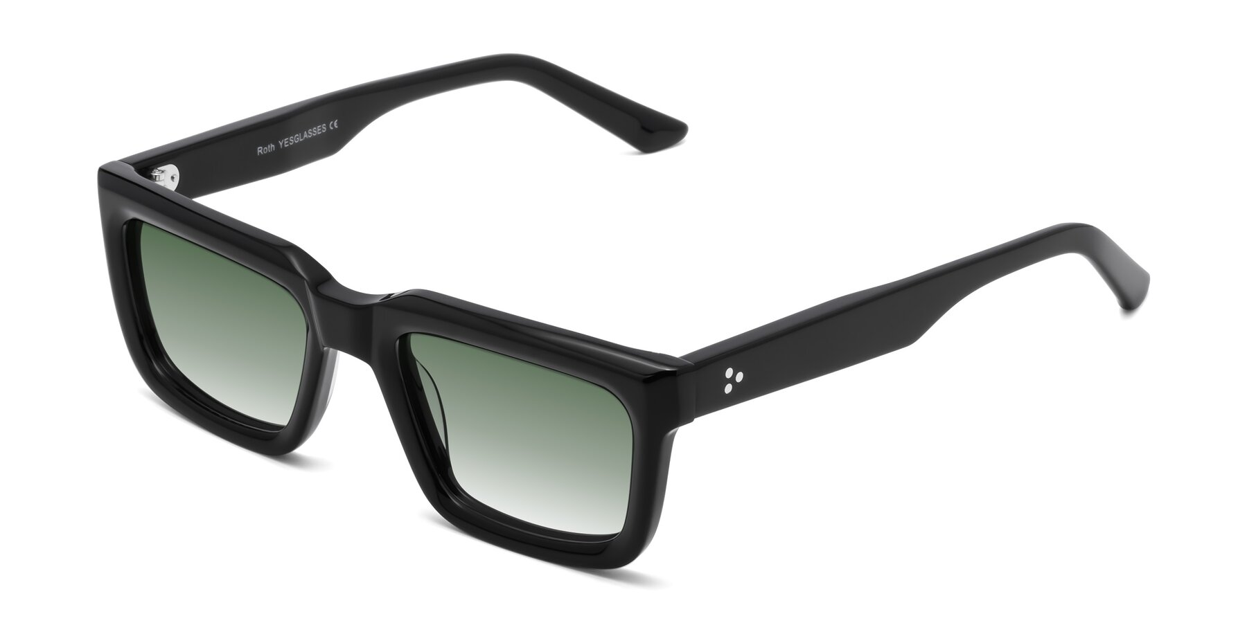 Angle of Roth in Black with Green Gradient Lenses