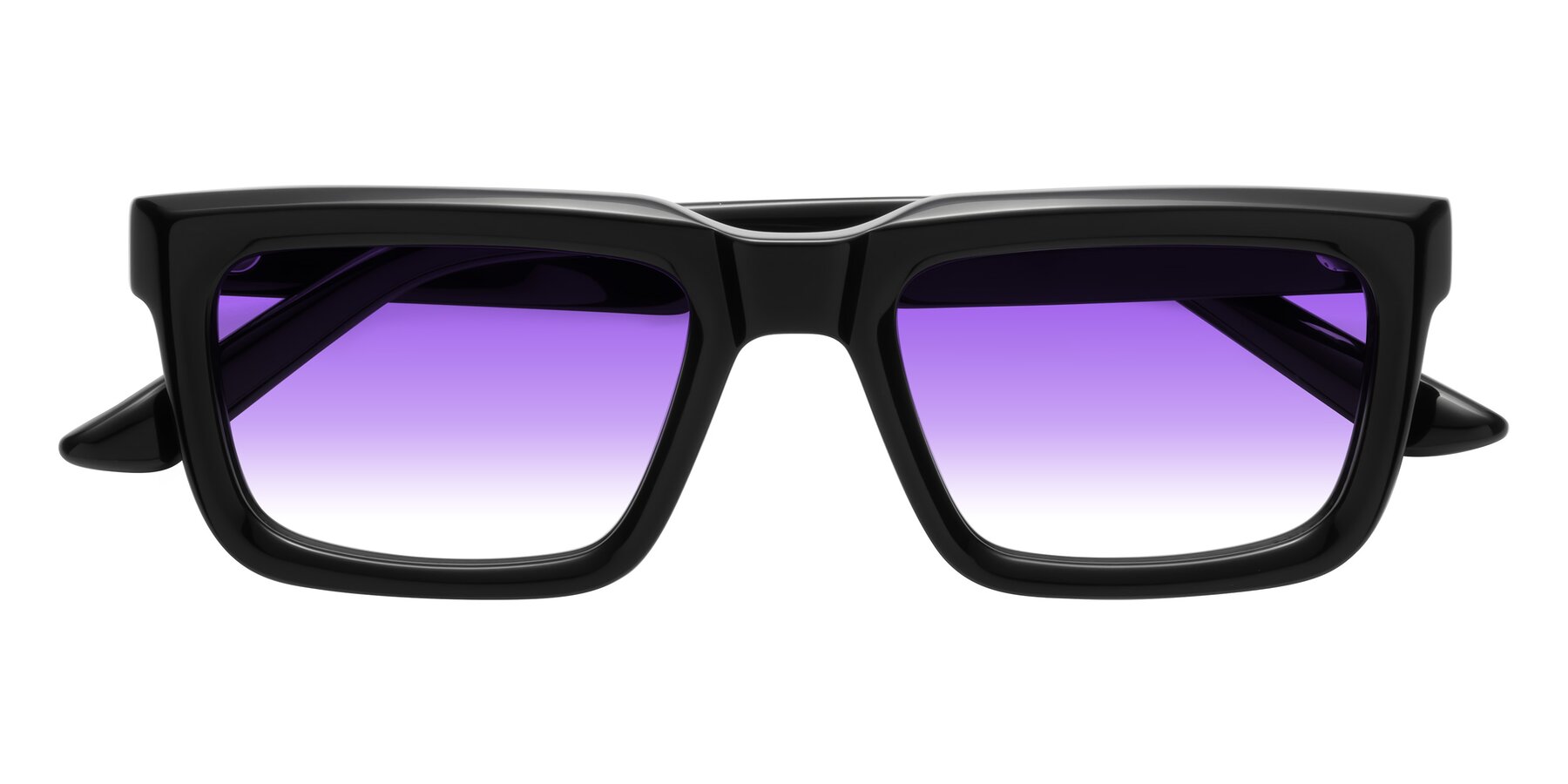 Folded Front of Roth in Black with Purple Gradient Lenses