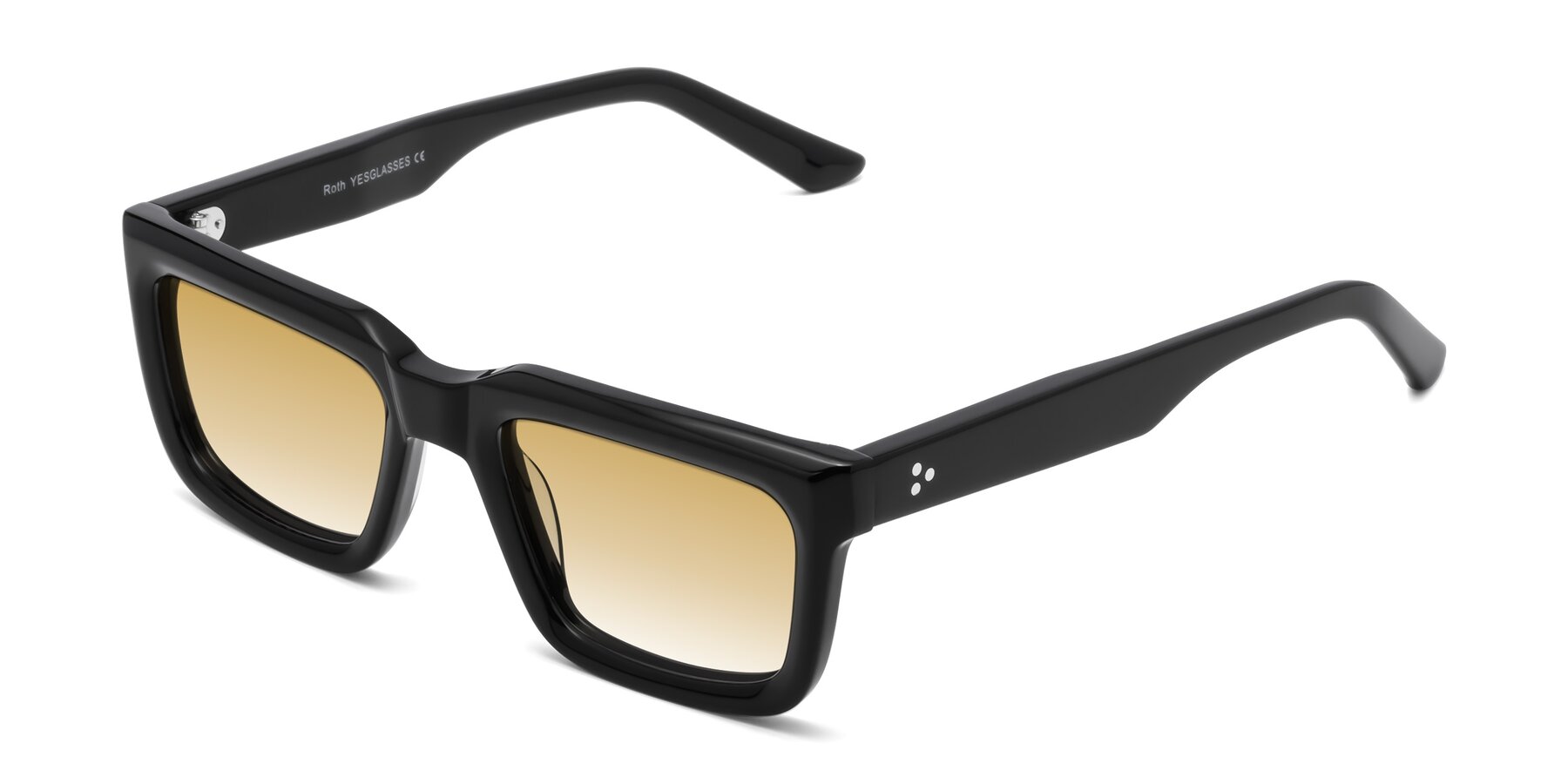 Angle of Roth in Black with Champagne Gradient Lenses