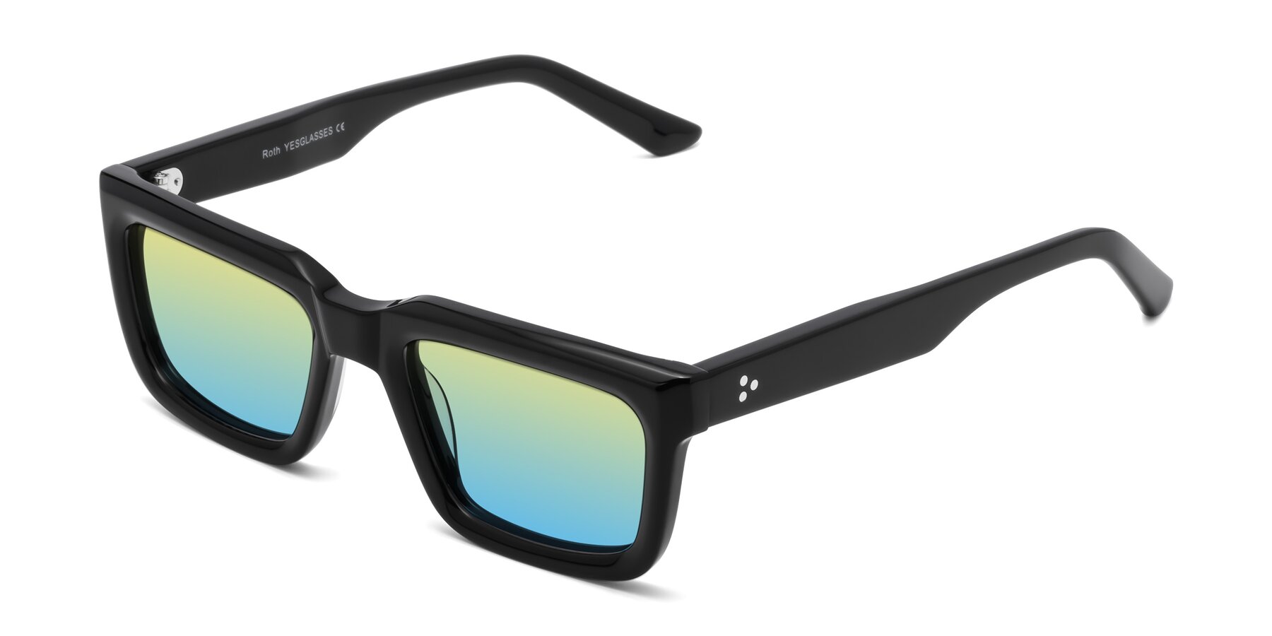 Angle of Roth in Black with Yellow / Blue Gradient Lenses