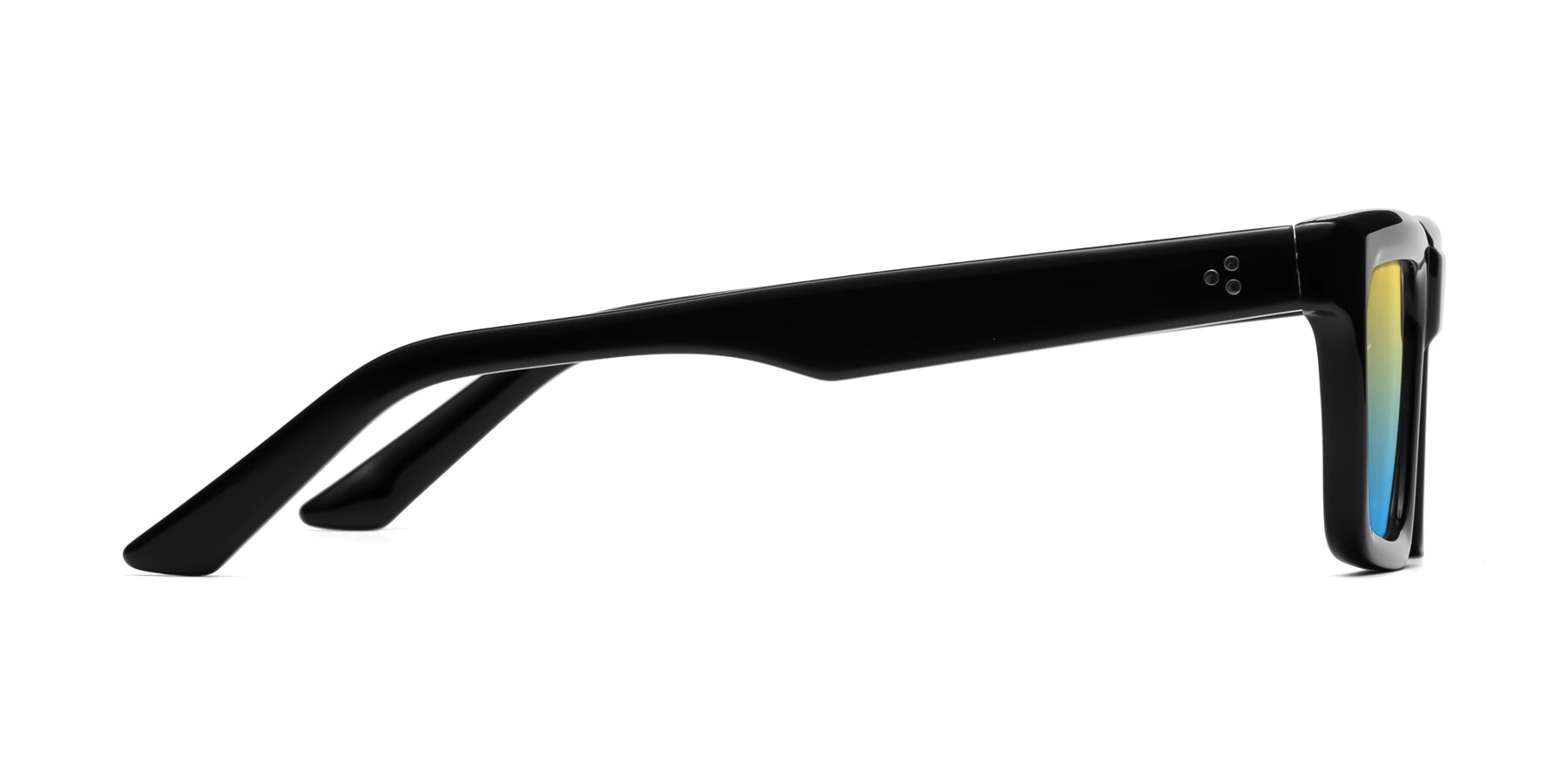 Side of Roth in Black with Yellow / Blue Gradient Lenses