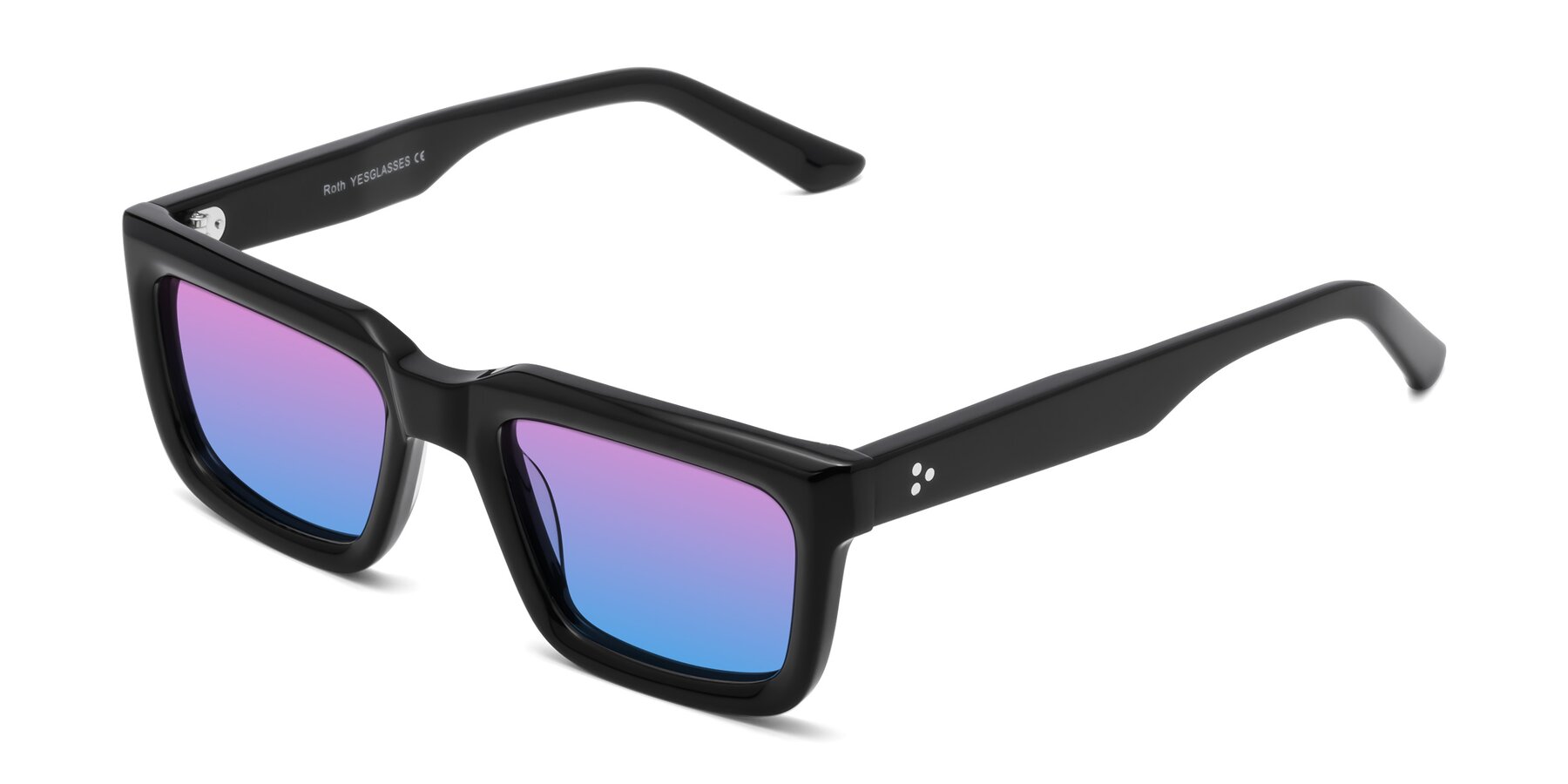 Angle of Roth in Black with Pink / Blue Gradient Lenses