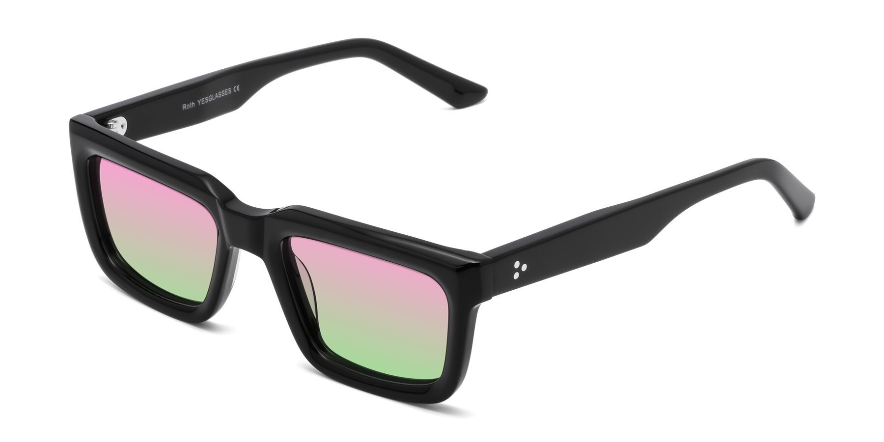 Angle of Roth in Black with Pink / Green Gradient Lenses