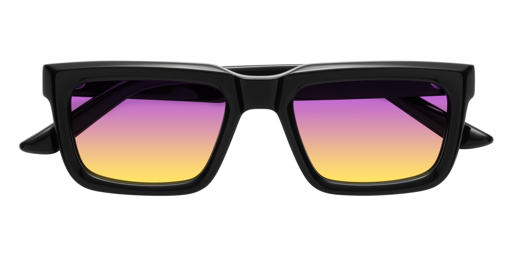 Folded Front of Roth in Black with Purple / Yellow Gradient Lenses