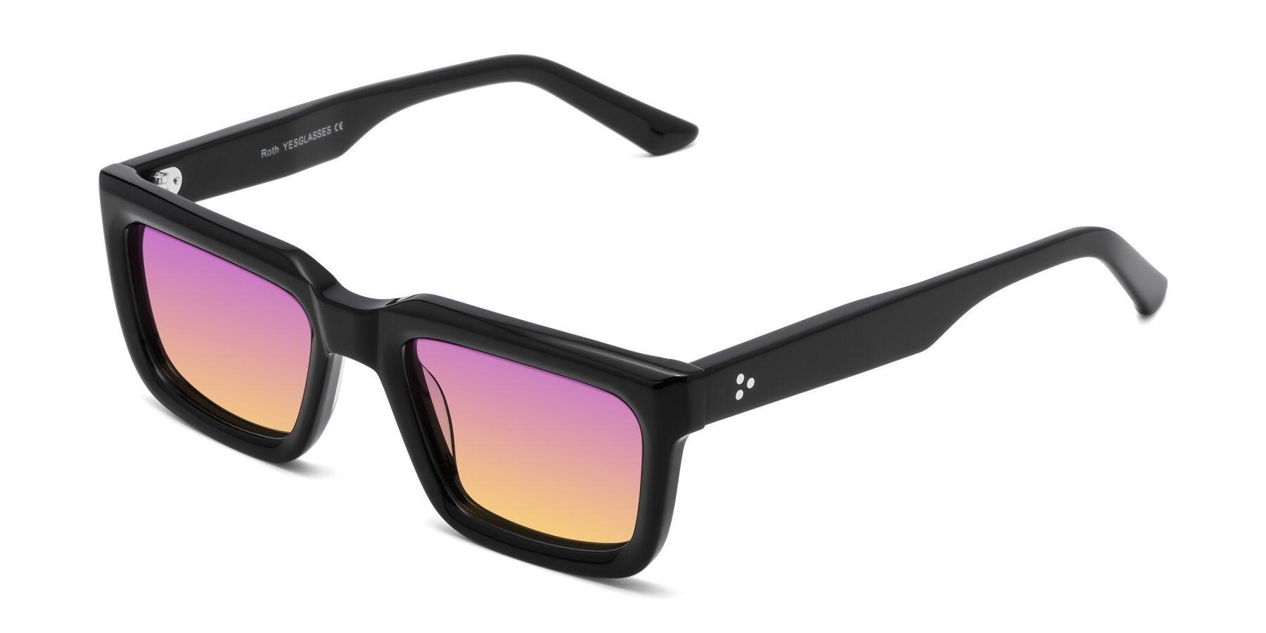 Angle of Roth in Black with Purple / Yellow Gradient Lenses
