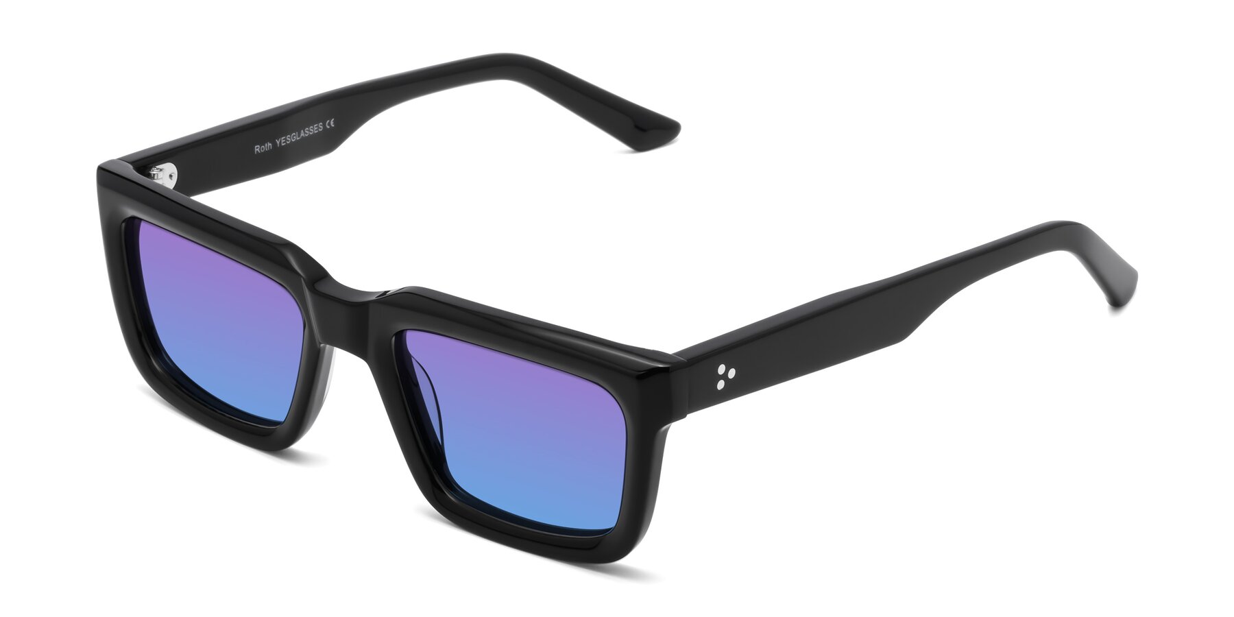 Angle of Roth in Black with Purple / Blue Gradient Lenses