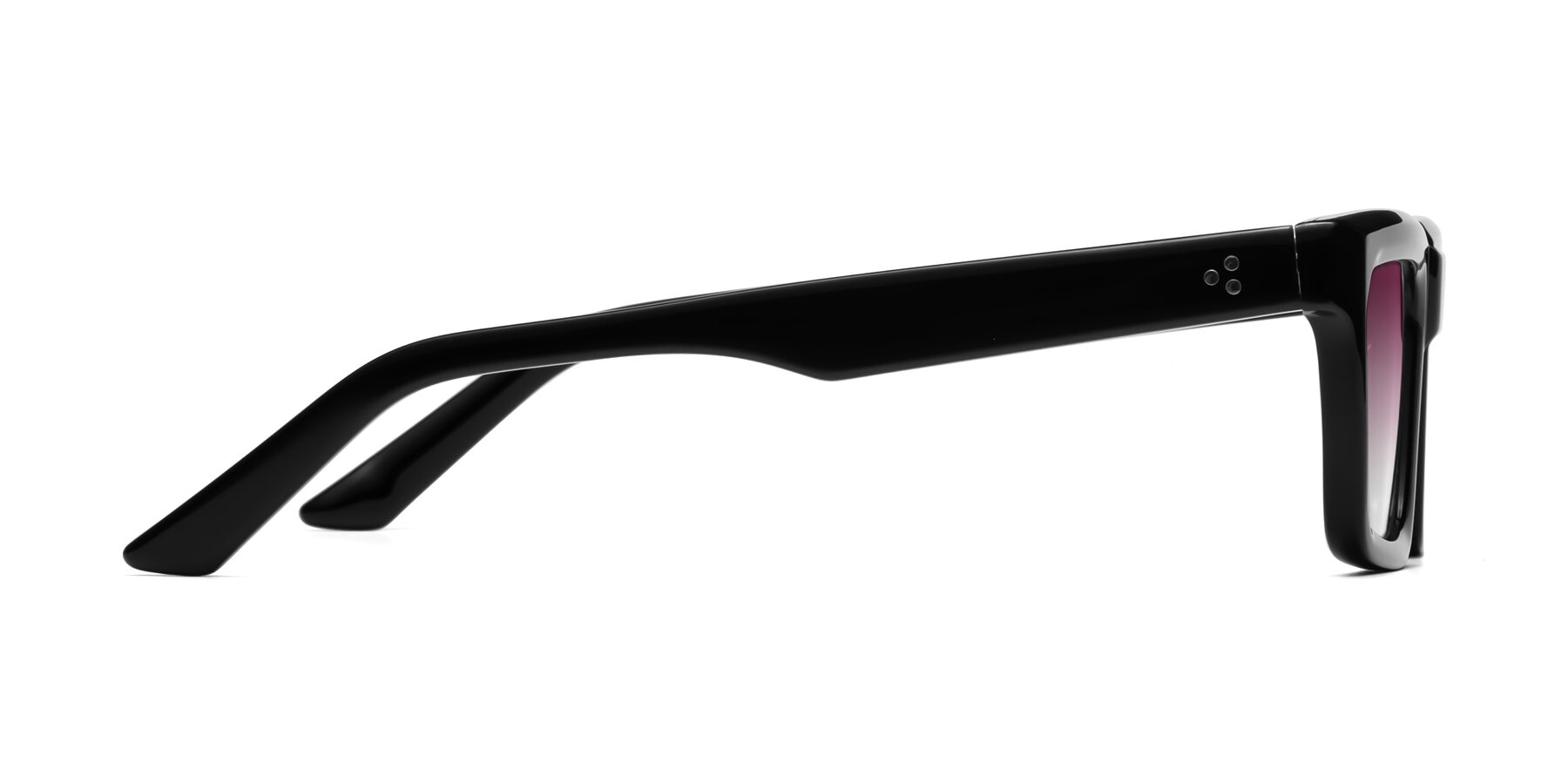 Side of Roth in Black with Wine Gradient Lenses