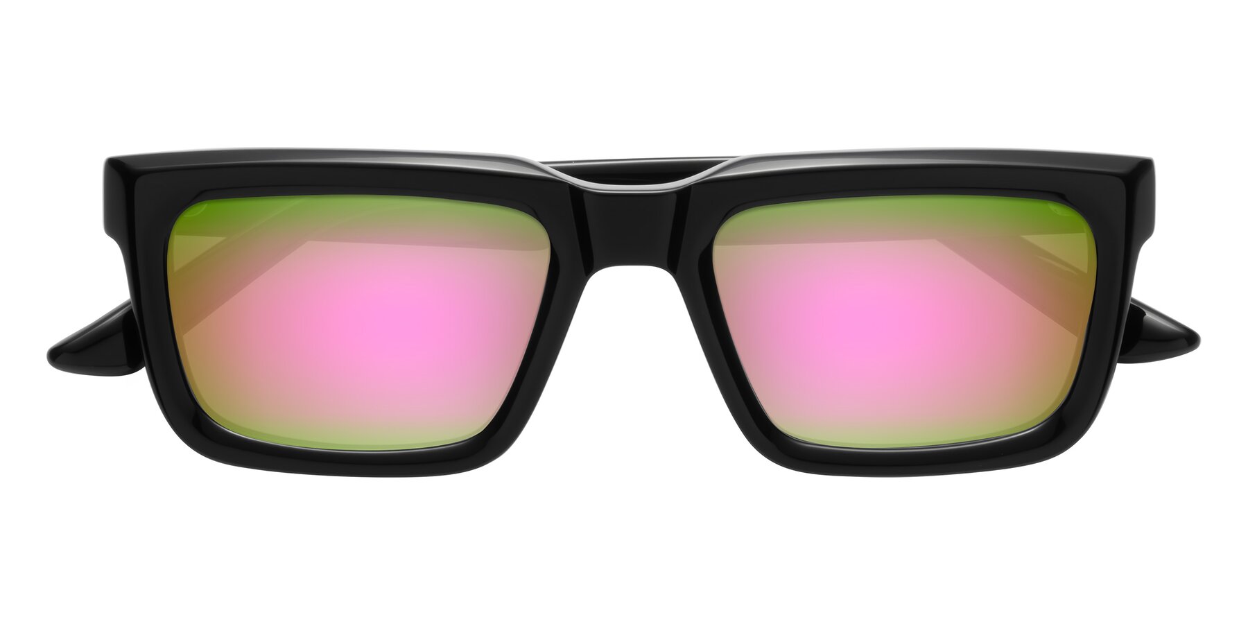 Folded Front of Roth in Black with Pink Mirrored Lenses