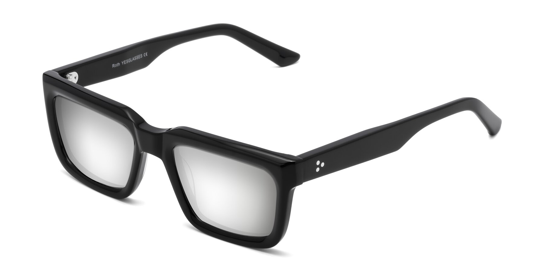 Angle of Roth in Black with Silver Mirrored Lenses