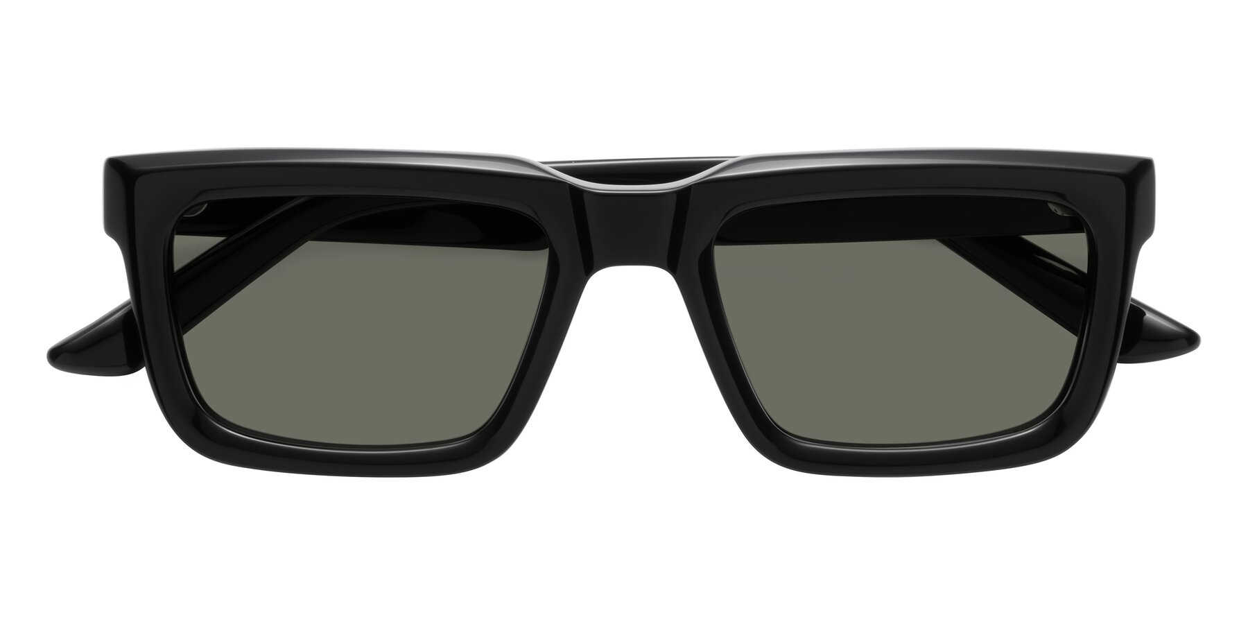 Folded Front of Roth in Black with Gray Polarized Lenses