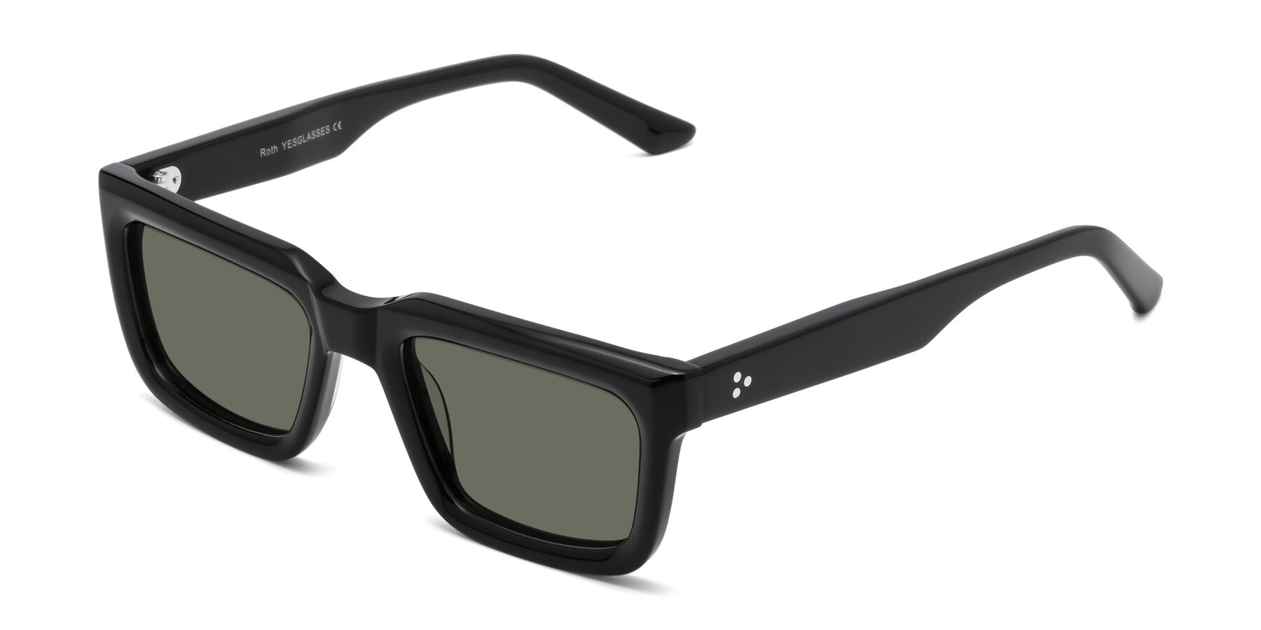 Angle of Roth in Black with Gray Polarized Lenses