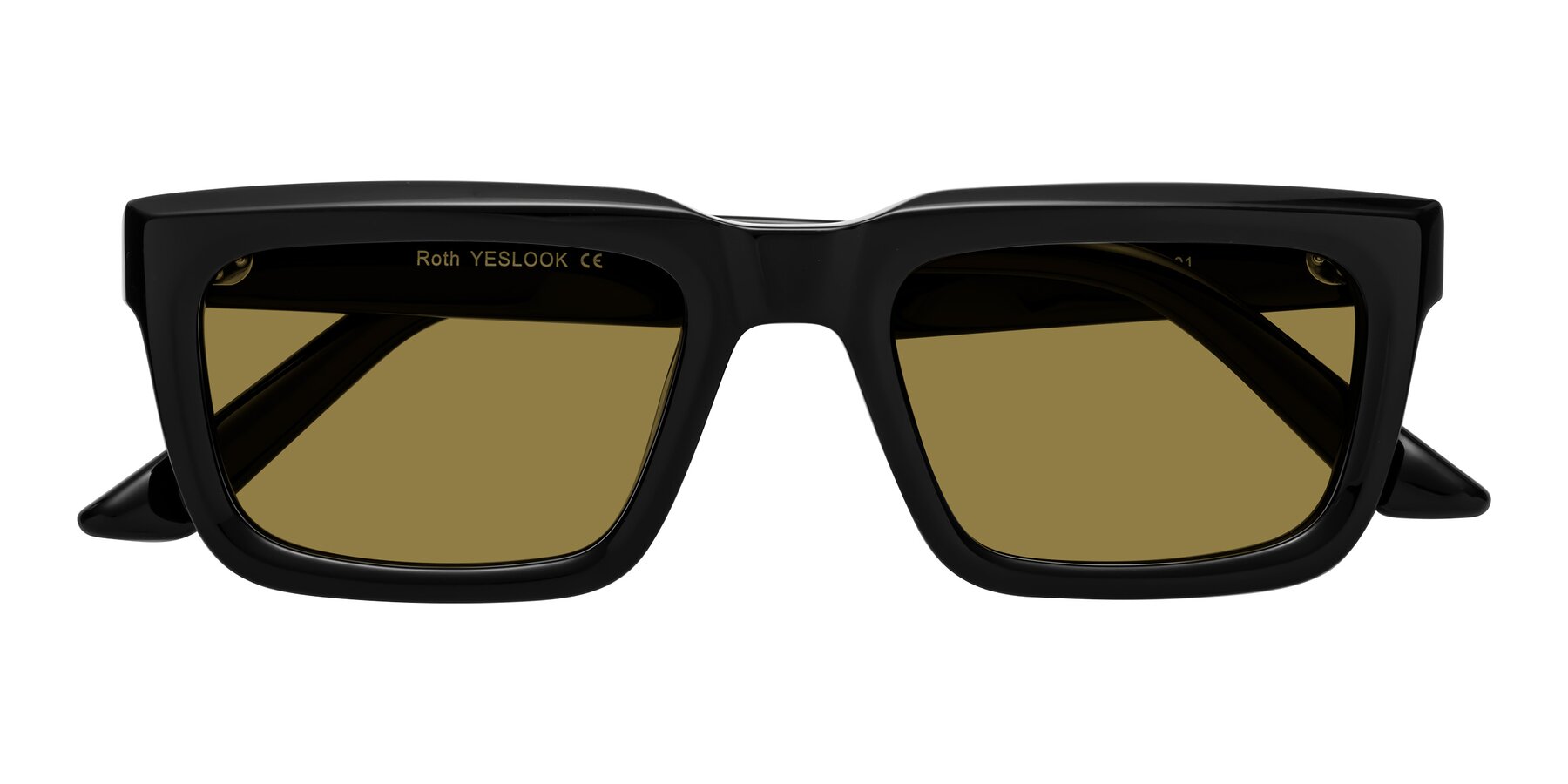 Folded Front of Roth in Black with Brown Polarized Lenses