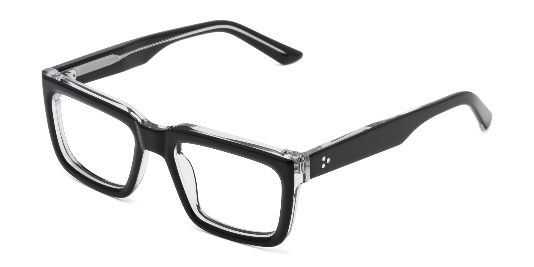 Angle of Roth in Black-Clear with Clear Eyeglass Lenses