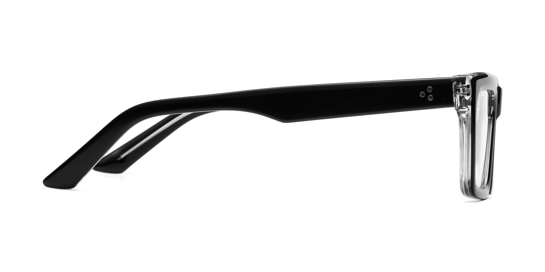Side of Roth in Black-Clear with Clear Blue Light Blocking Lenses