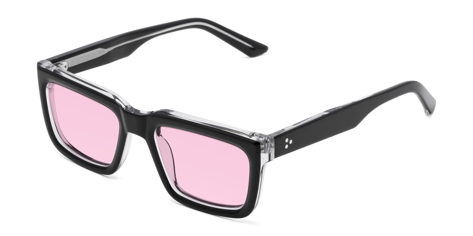 Angle of Roth in Black-Clear with Light Pink Tinted Lenses