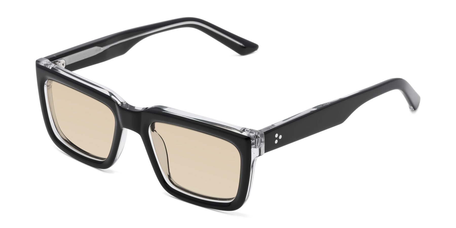 Angle of Roth in Black-Clear with Light Brown Tinted Lenses