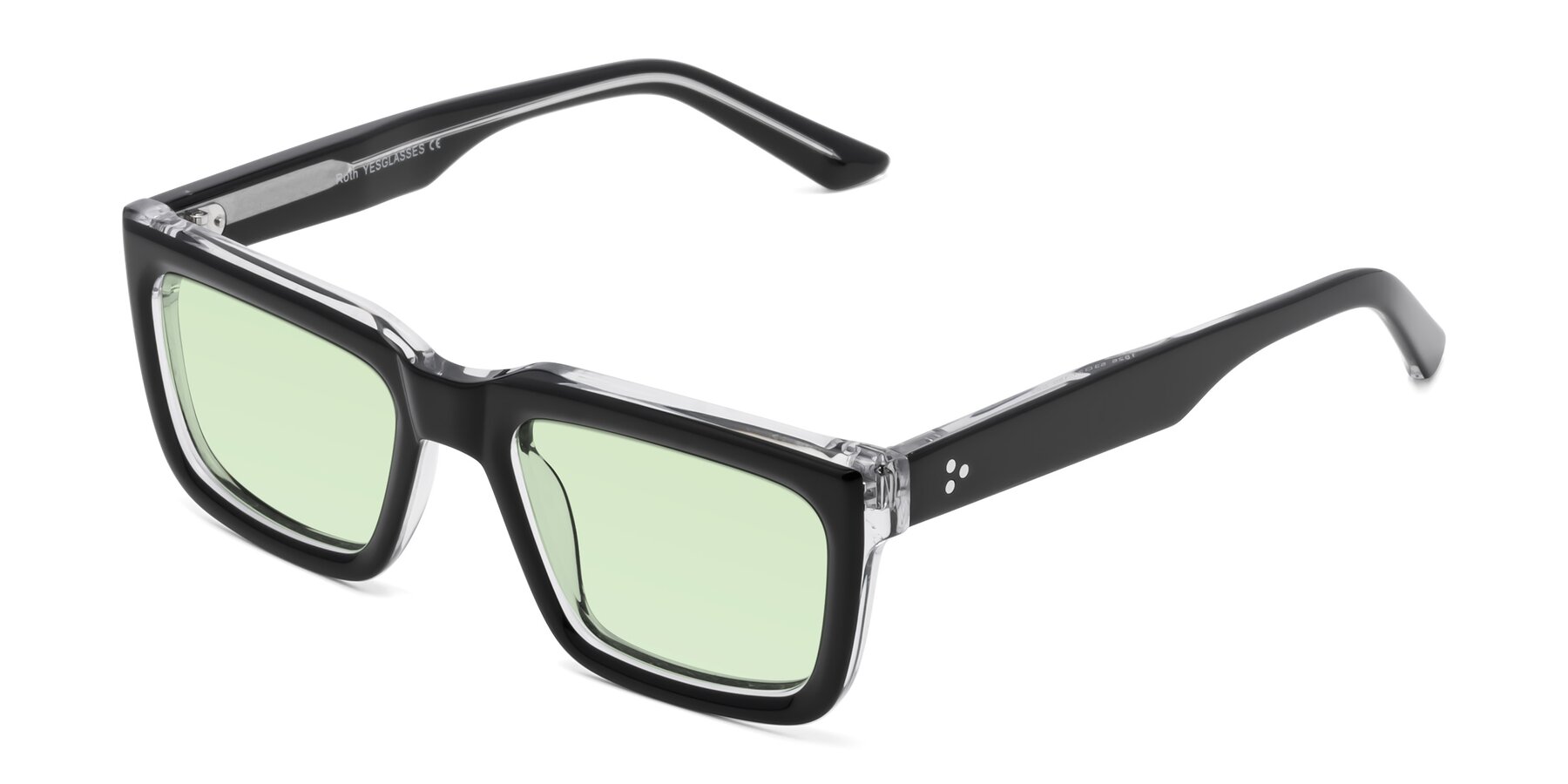 Angle of Roth in Black-Clear with Light Green Tinted Lenses