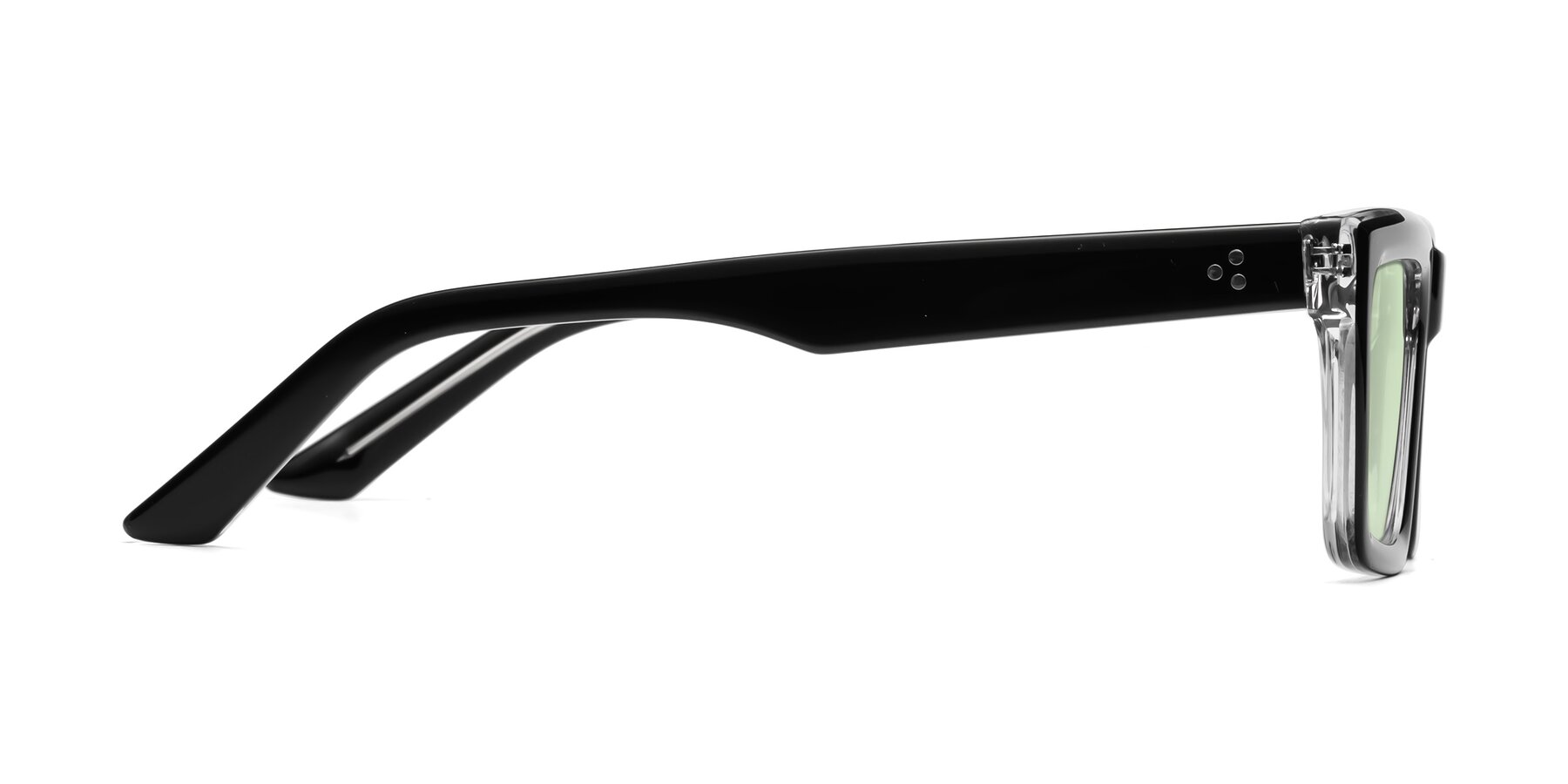 Side of Roth in Black-Clear with Light Green Tinted Lenses