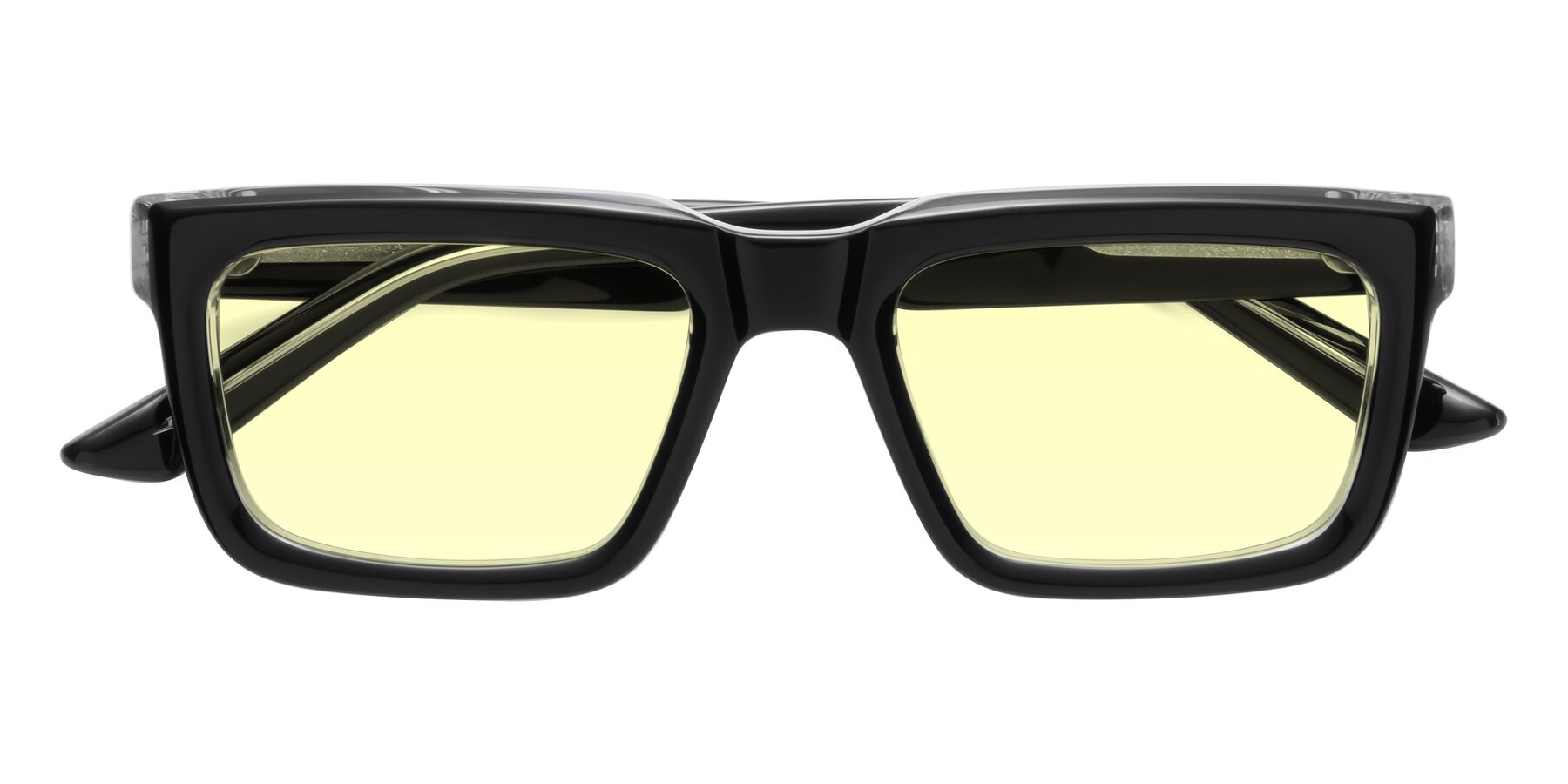 Folded Front of Roth in Black-Clear with Light Yellow Tinted Lenses