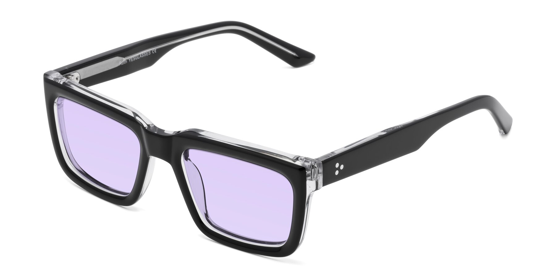 Angle of Roth in Black-Clear with Light Purple Tinted Lenses