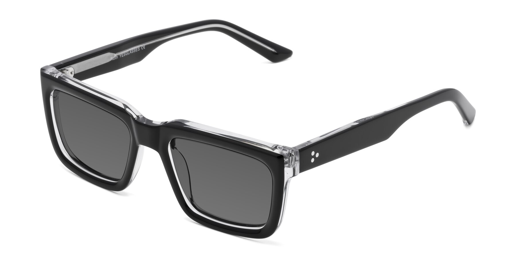 Angle of Roth in Black-Clear with Medium Gray Tinted Lenses