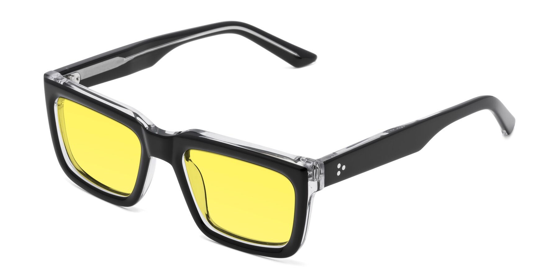 Angle of Roth in Black-Clear with Medium Yellow Tinted Lenses