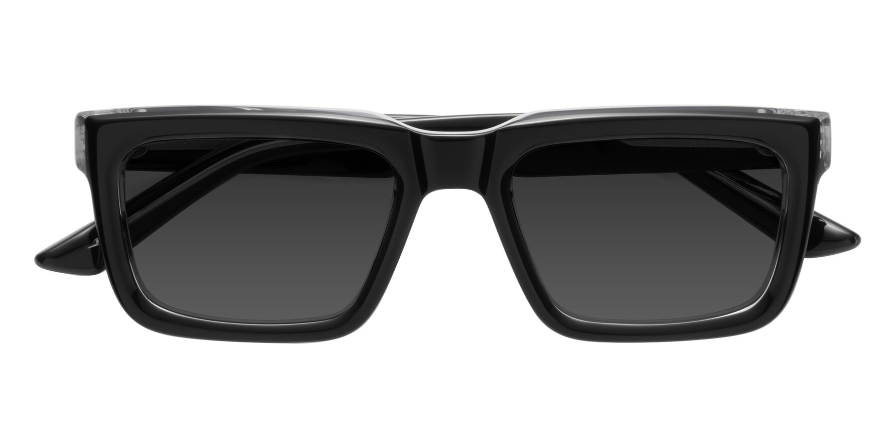 Folded Front of Roth in Black-Clear with Gray Tinted Lenses