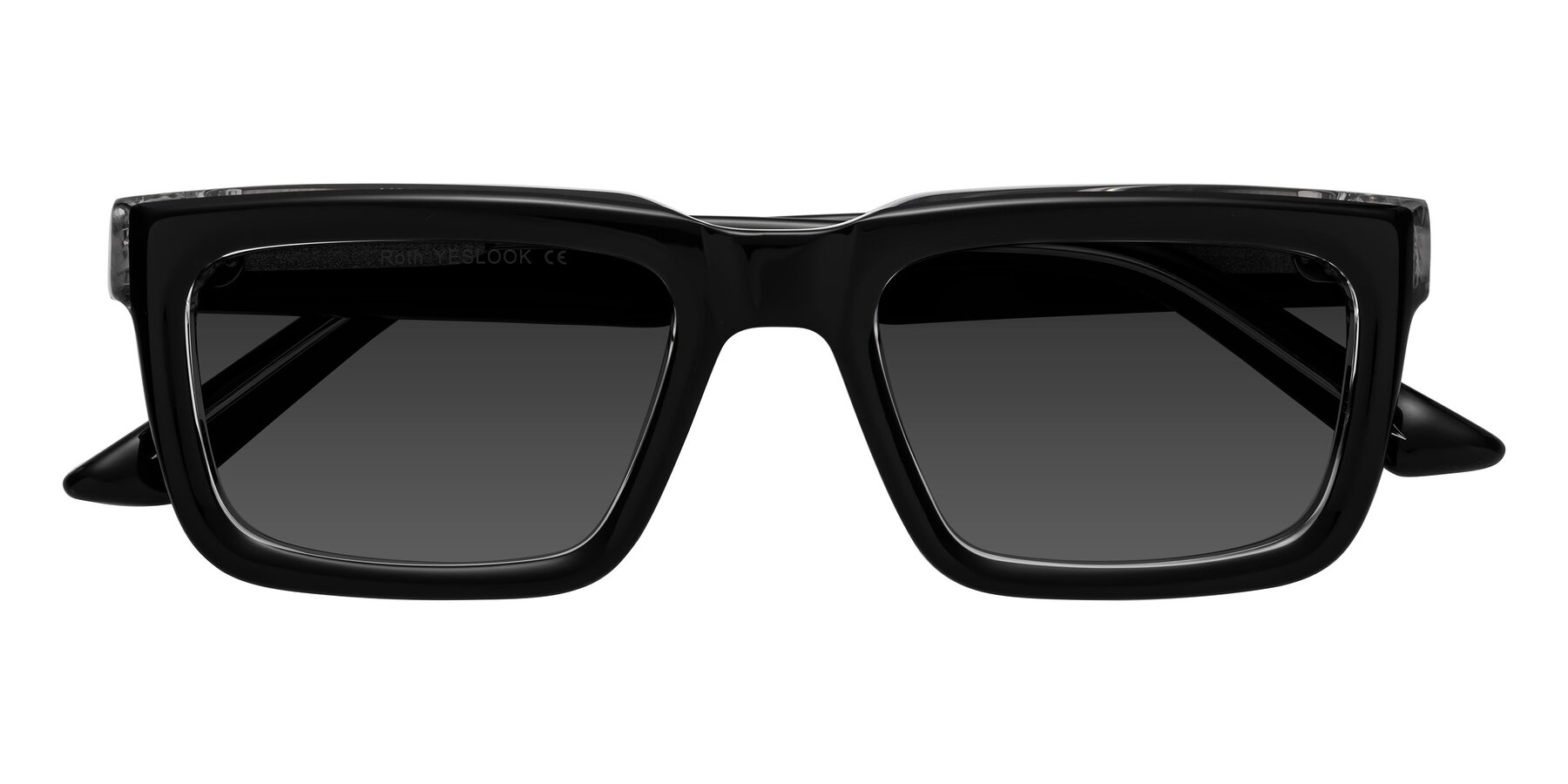 Folded Front of Roth in Black-Clear with Gray Tinted Lenses