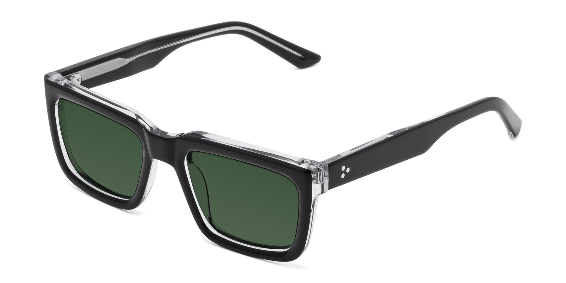 Angle of Roth in Black-Clear with Green Tinted Lenses