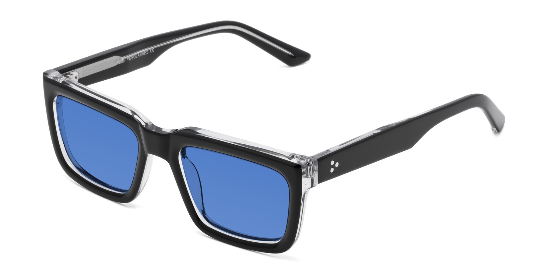 Angle of Roth in Black-Clear with Blue Tinted Lenses