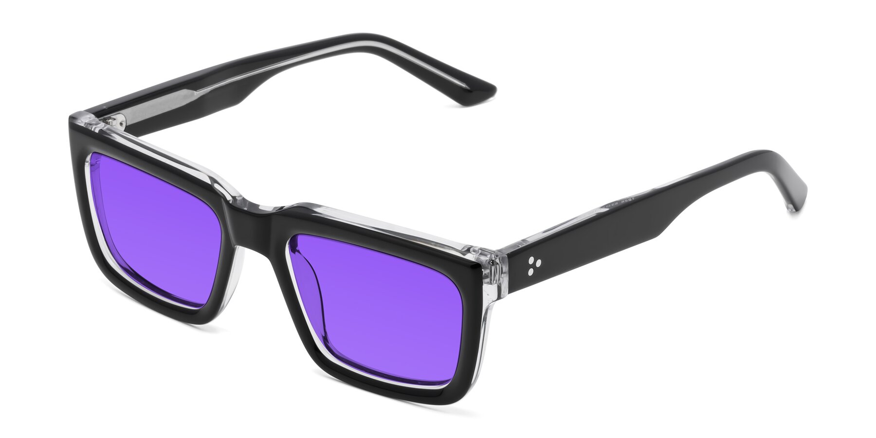 Angle of Roth in Black-Clear with Purple Tinted Lenses