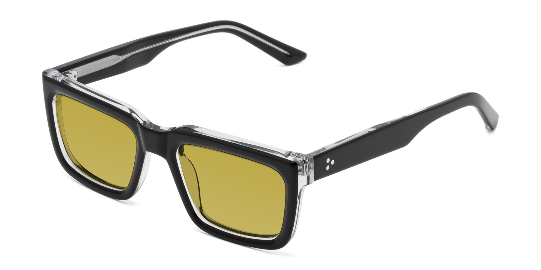 Angle of Roth in Black-Clear with Champagne Tinted Lenses