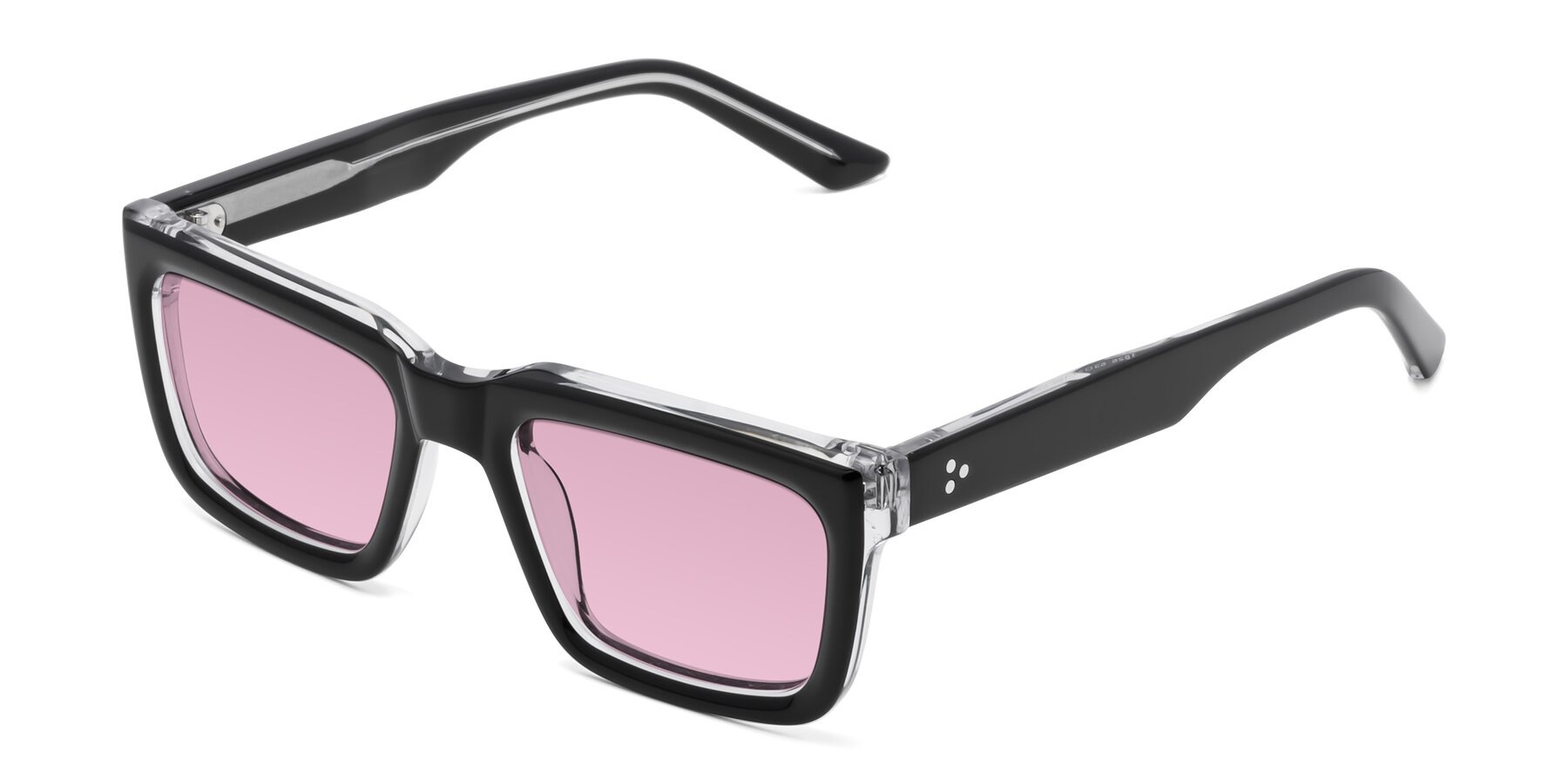 Angle of Roth in Black-Clear with Light Wine Tinted Lenses