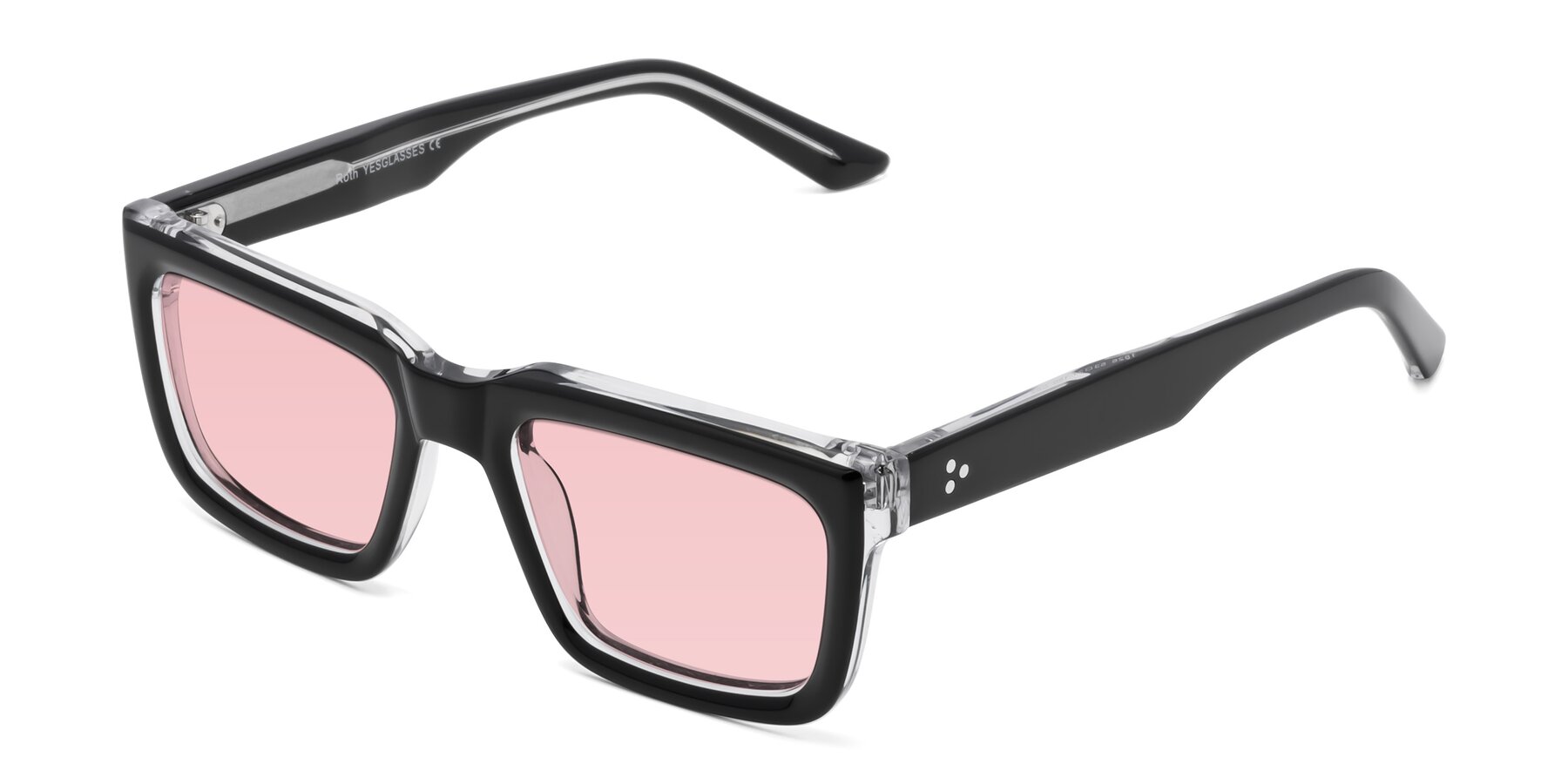 Angle of Roth in Black-Clear with Light Garnet Tinted Lenses