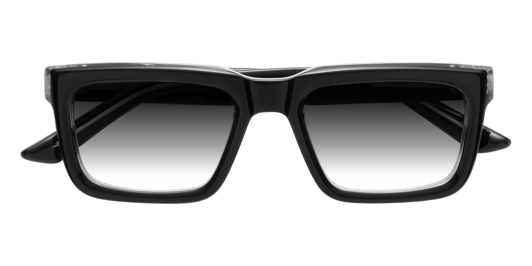 Folded Front of Roth in Black-Clear with Gray Gradient Lenses