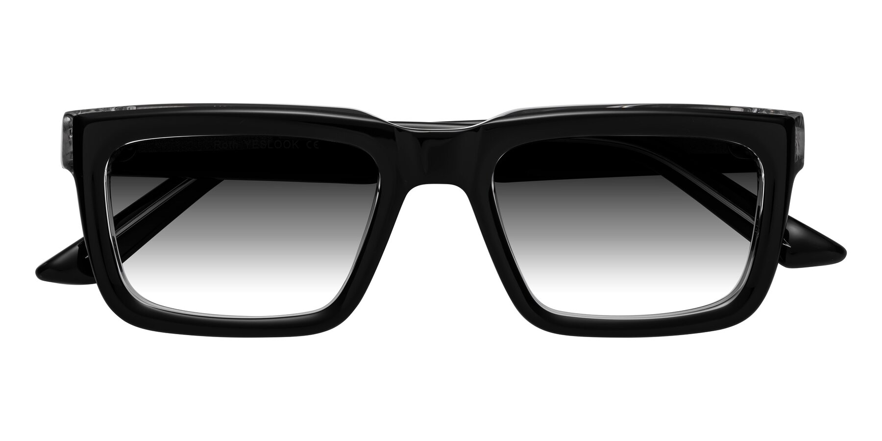 Folded Front of Roth in Black-Clear with Gray Gradient Lenses