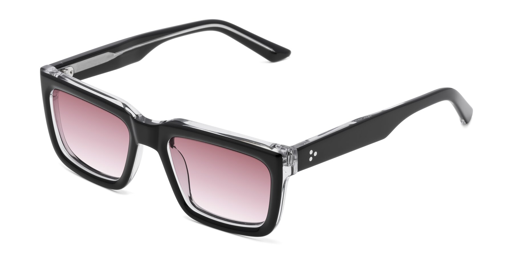 Angle of Roth in Black-Clear with Garnet Gradient Lenses