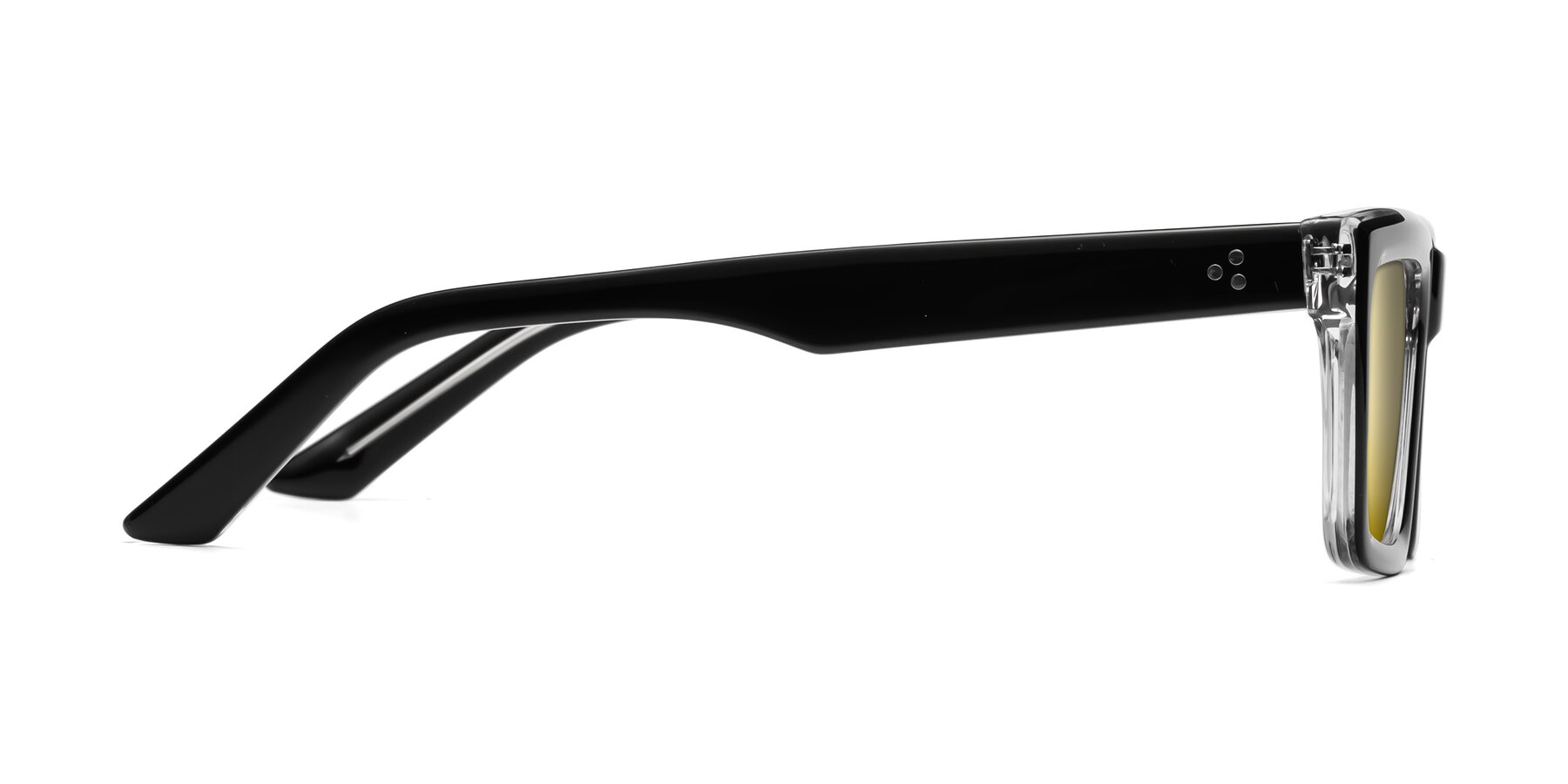 Side of Roth in Black-Clear with Gold Mirrored Lenses