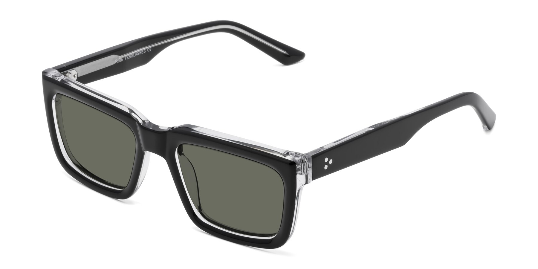 Angle of Roth in Black-Clear with Gray Polarized Lenses