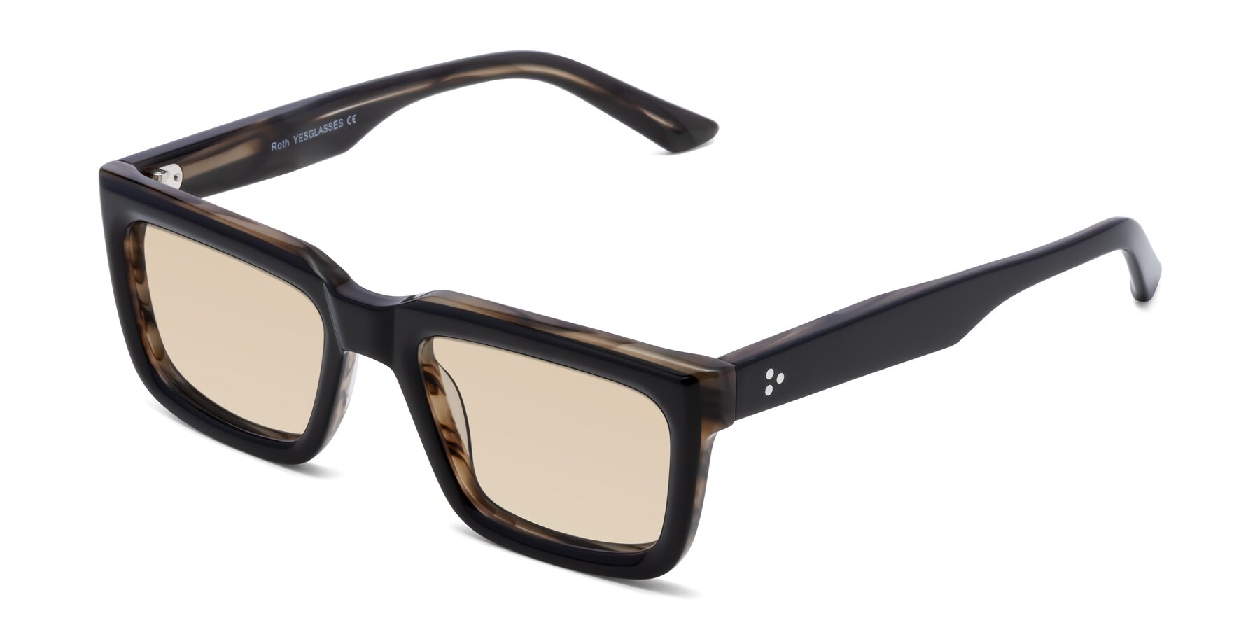 Angle of Roth in Black-Gray Moonstone with Light Brown Tinted Lenses