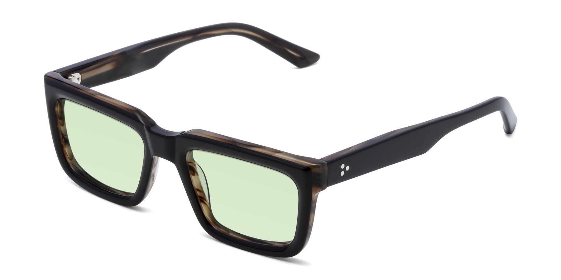 Angle of Roth in Black-Gray Moonstone with Light Green Tinted Lenses