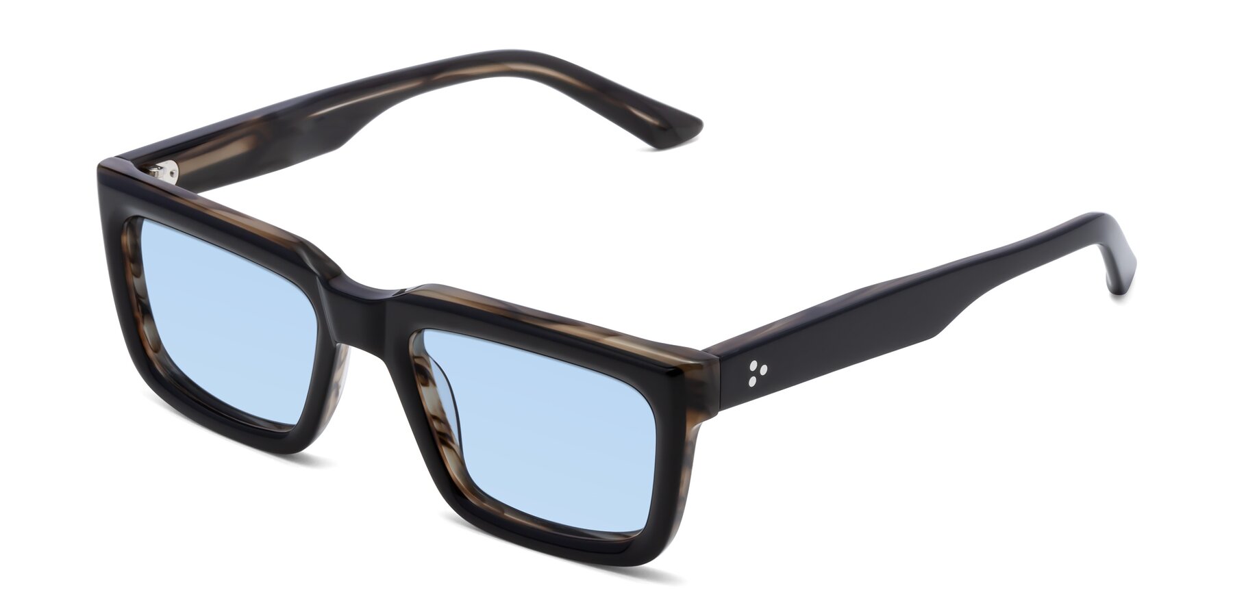 Angle of Roth in Black-Gray Moonstone with Light Blue Tinted Lenses