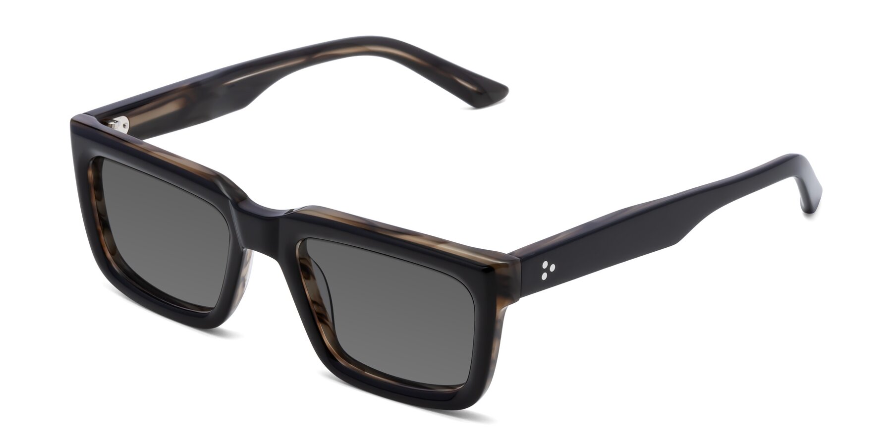 Angle of Roth in Black-Gray Moonstone with Medium Gray Tinted Lenses