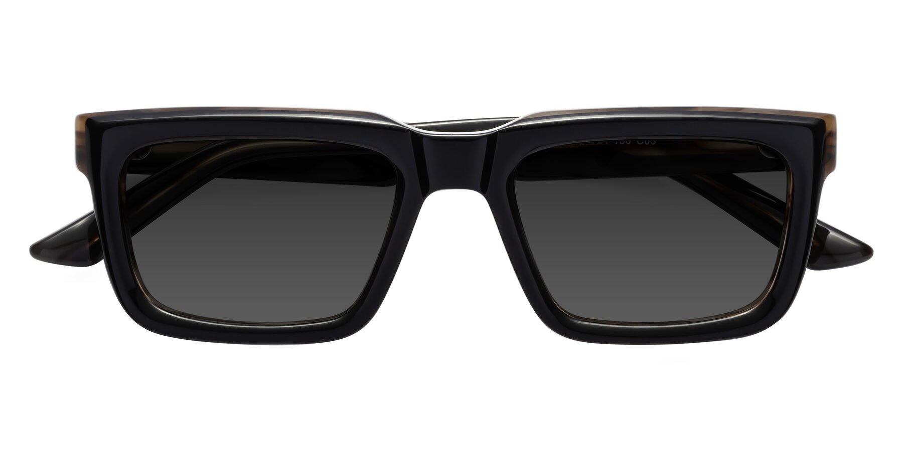 Folded Front of Roth in Black-Gray Moonstone with Gray Tinted Lenses