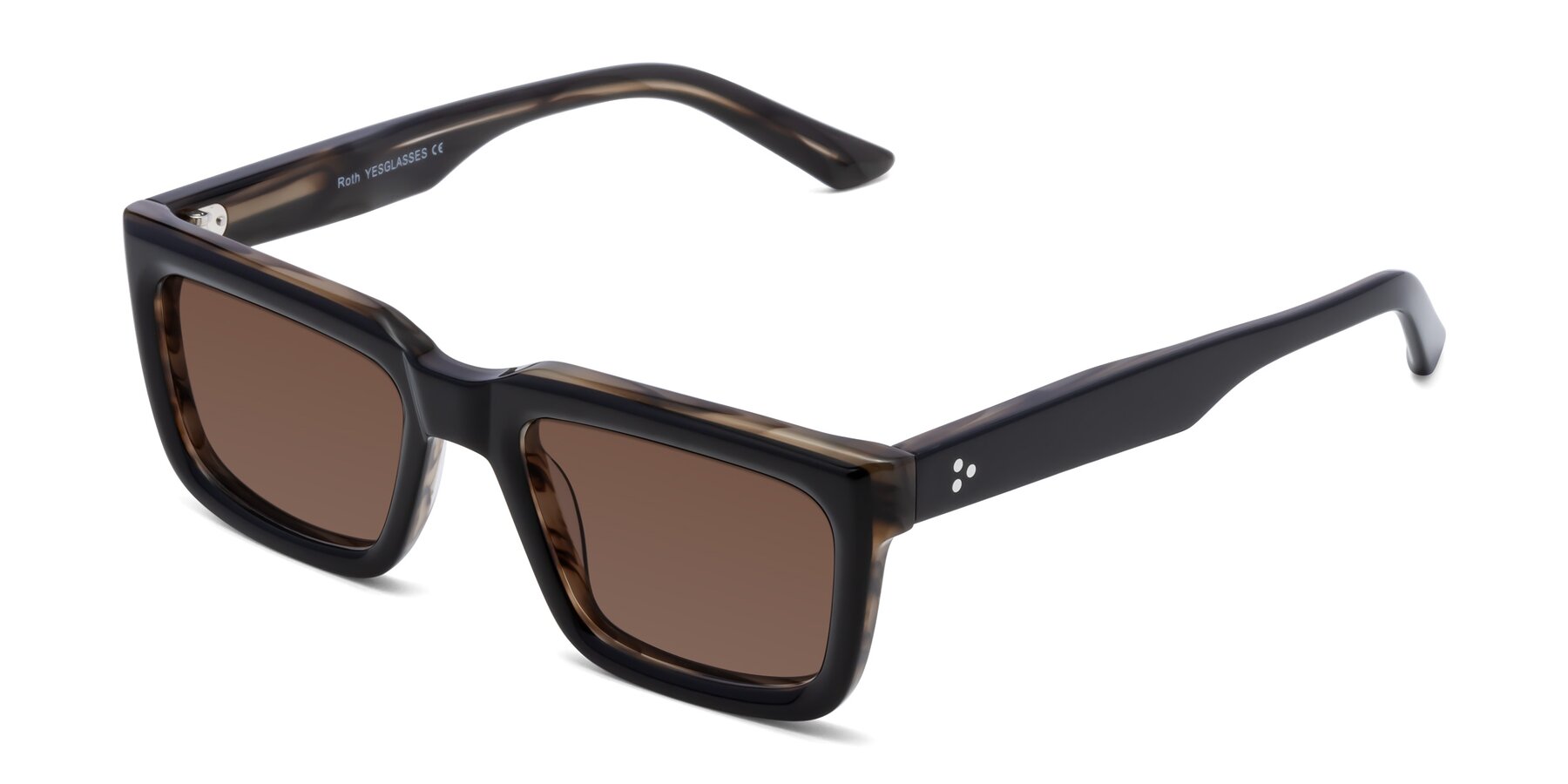 Angle of Roth in Black-Gray Moonstone with Brown Tinted Lenses