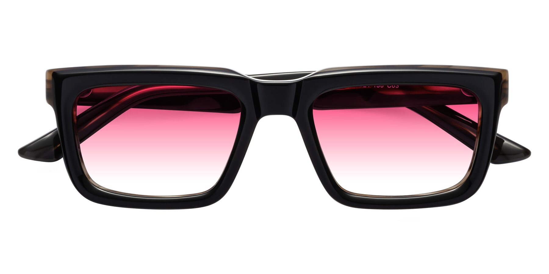 Folded Front of Roth in Black-Gray Moonstone with Pink Gradient Lenses