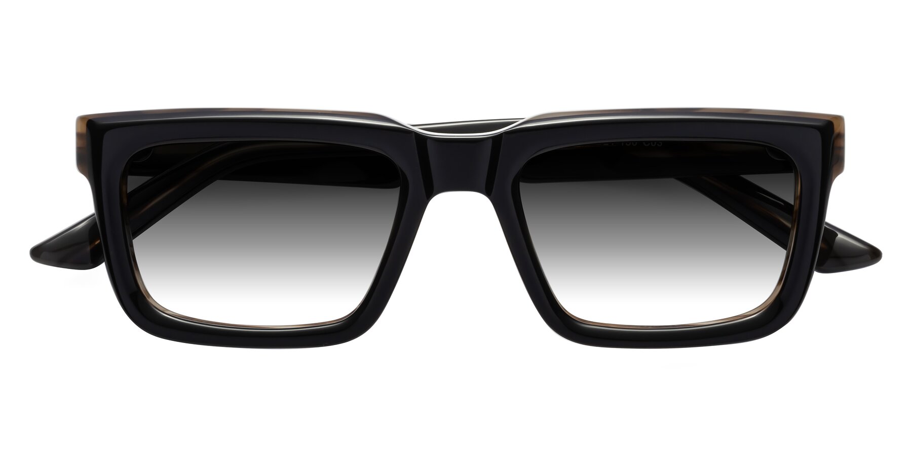 Folded Front of Roth in Black-Gray Moonstone with Gray Gradient Lenses